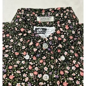 Engineered Garments Black Floral Button Down Shirt Men’s S Made In NY Round Hem